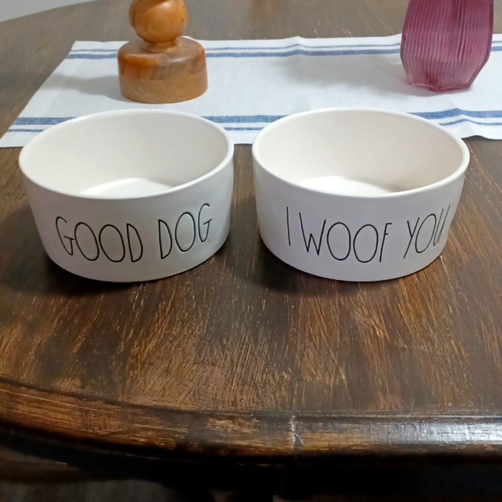 Rae Dunn Dog Bowl Set